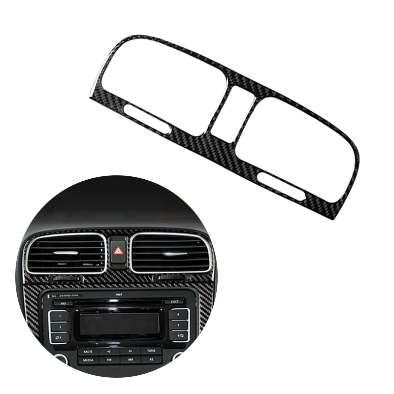 

For VW Golf 6 MK6 2010 2011 2012 2013 Car Carbon Fiber Interior Center Console Air Condition Air Outlet Vent Cover Trim