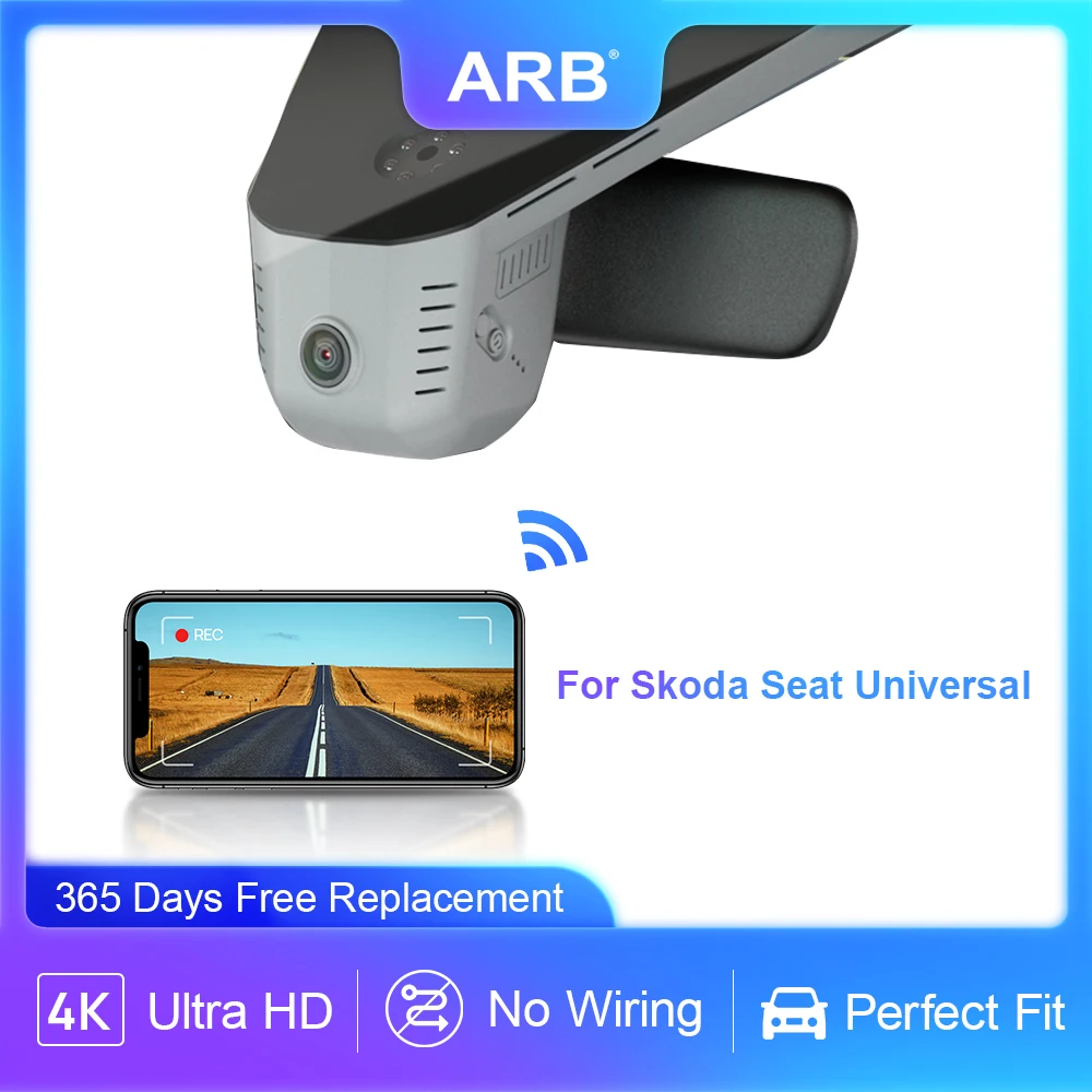 4K Black Box for Skoda Seat Universal Car Models, ARB Car Video Recorder for SKODA Kodiaq Octavia Scala Kamiq Karoq Codek Enyaq