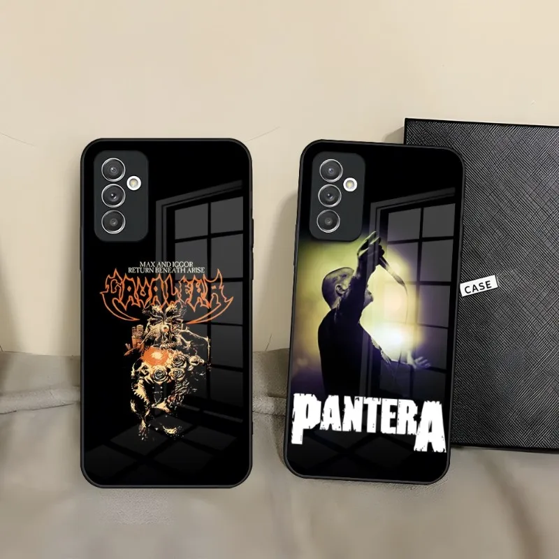 Pantera Ritual Metal Band Phone Case For Samsung A71 54 14 34 A20 A31 A52 A22 A21 A12 A51 A40 A32 A72 A30 A81 Glass Design Back