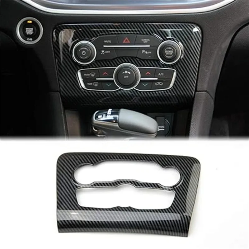 

Central Control A/C Air Condition Panel Cover Trim For Dodge Charger 2016-2021 Carbon Fiber Look Interior Accessories