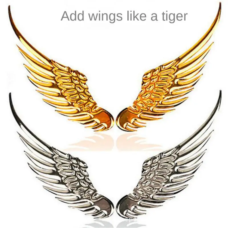 Car Auto Sticker 3D Stereo Metal Angel Wing Car Decoration with Decals Emblem Chrome Car 3D Big Car Sticker