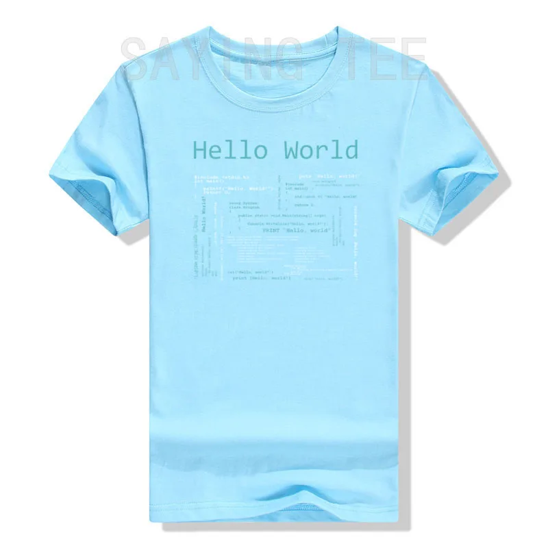 Hello World - Computer Programming Languages T-Shirt Gaming Lover Gamer Boys Men Clothing Computer Programmer Graphic Tee Tops