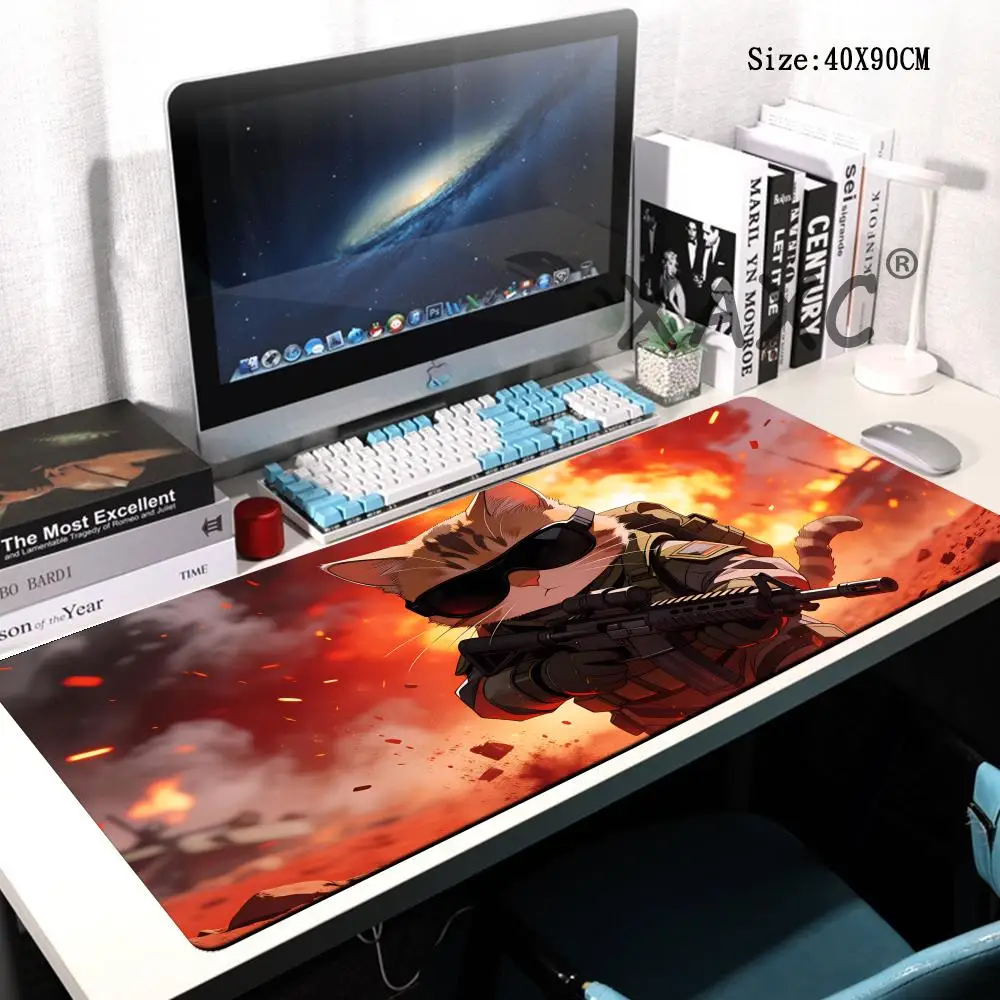 

HYBXAXC Battlefield Cat Warrior Mouse Pad to Computer Mousepad Gamer Desk Mat Office Accessories Gaming Mats Mouspad Mausepad