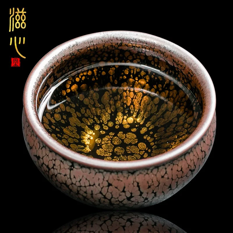 

|Zi heart the astute jianyang built lamp cup manual oil droplets temmoku masters cup large ceramic kung fu tea cups