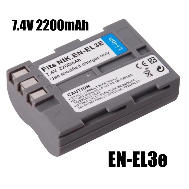 EN-EL3e lithiumbatterij 7,4 V 2200 mAh voor DSLR D700 D90 D80 D70s D70 D50