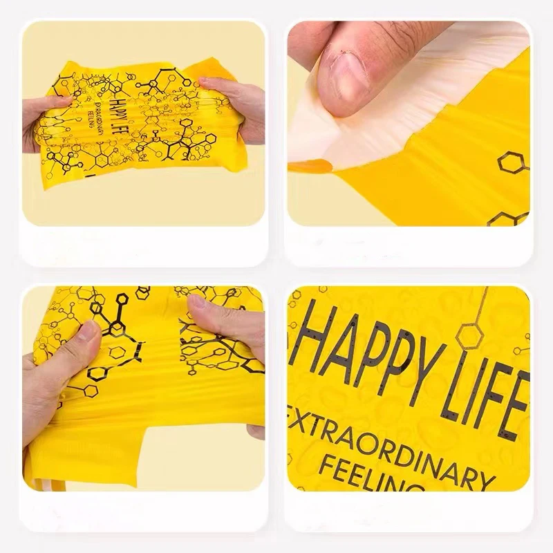 50Pcs Plastic Envelope Mailing Bag Yellow Poly Waterproof Storage Bag Self Adhesive Seal Postal Poly Mailer Packaging Bag