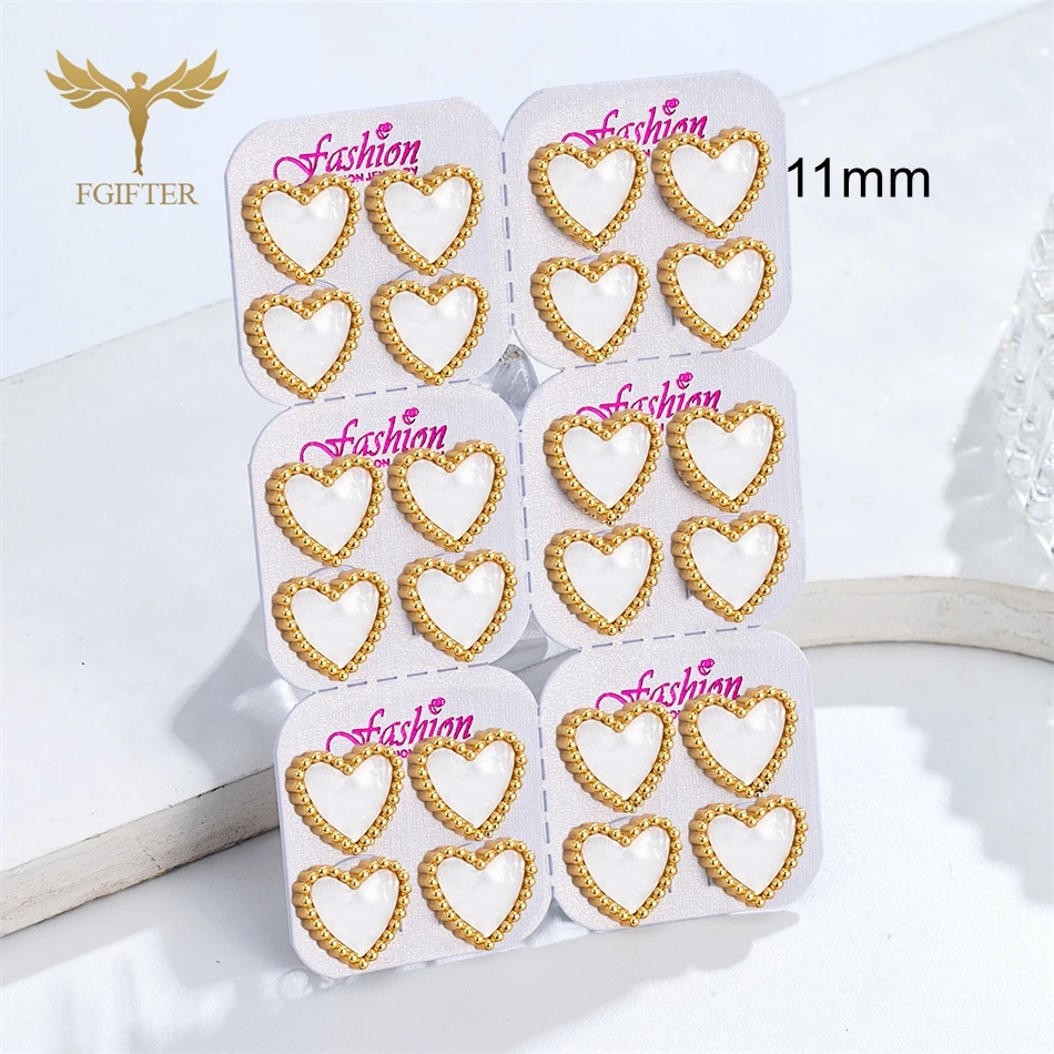 12 زوجًا من الأقراط المصنوعة من الفولاذ المقاوم للصدأ مجموعة العملاء القدامى مكان GHZTYF مهضلة مجوهرات الأزياء بالجملة #6