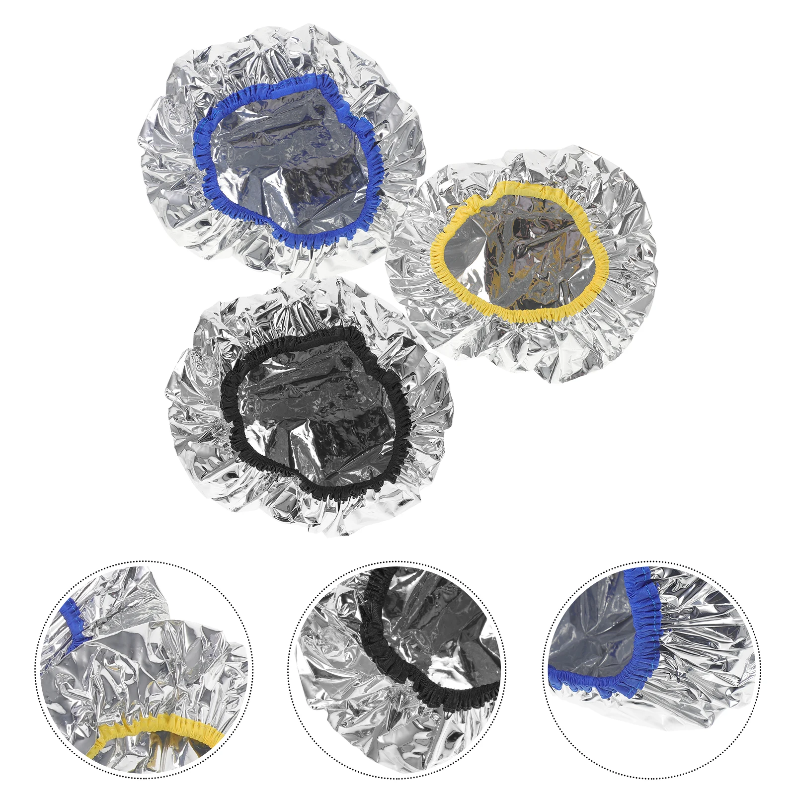 

3pcs Thermal Hair Mask Caps Foil Heat Cap For Deep Conditioning Salon Processing Hats Reusable Lightweight Spa Shower Cap For