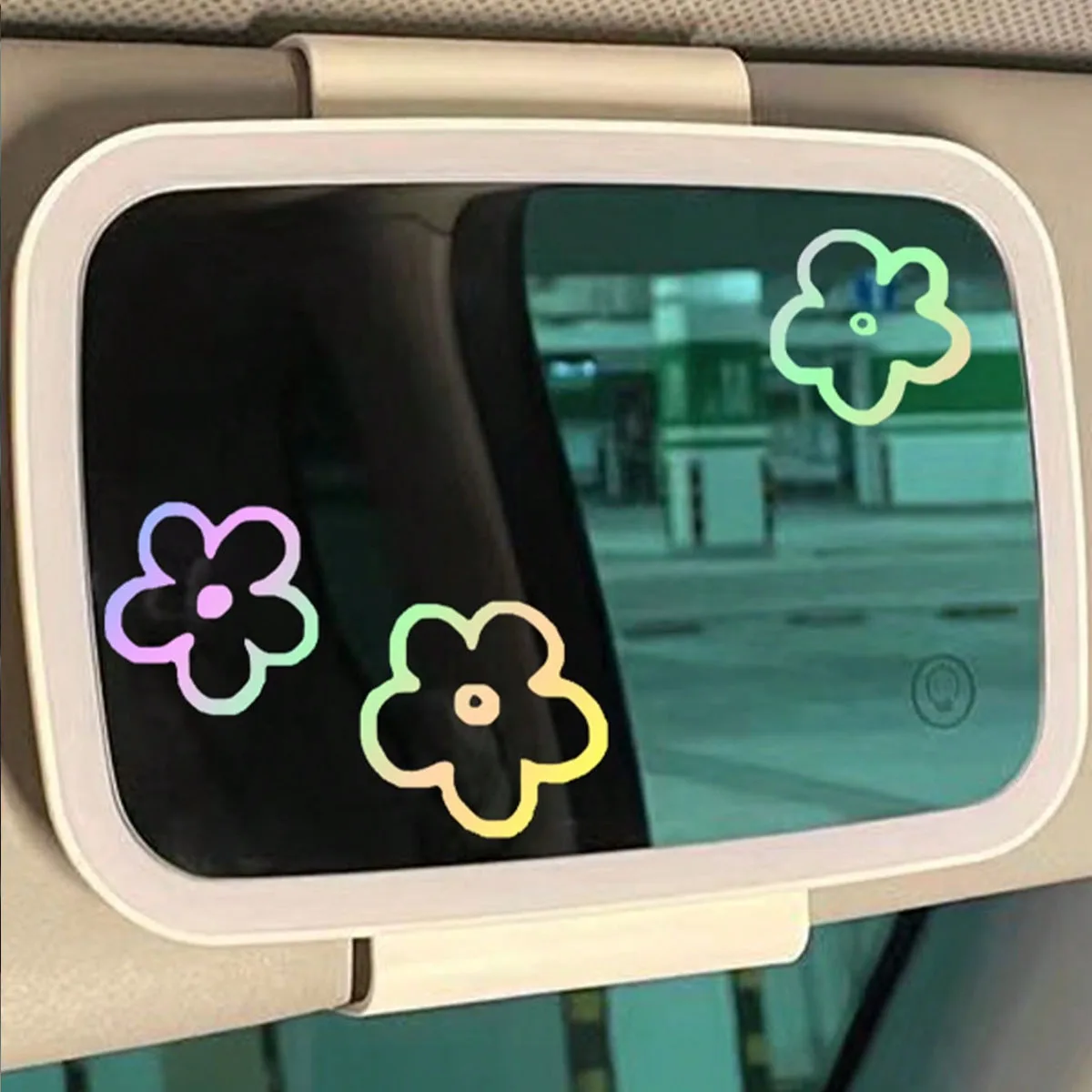 3 Stück Blumenförmige Autoaufkleber, wasserdichter Vinyl-Aufkleber für Rückspiegel, Stoßstange, niedliches DIY-Dekor-Zubehör