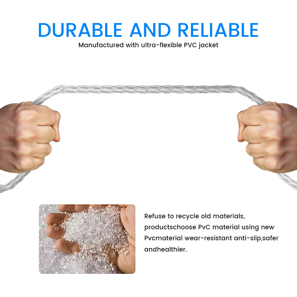 Audiocrast 16-Core Pure Silver Headphone Cable for Arya Sundara Ananda with Balanced Interfaces