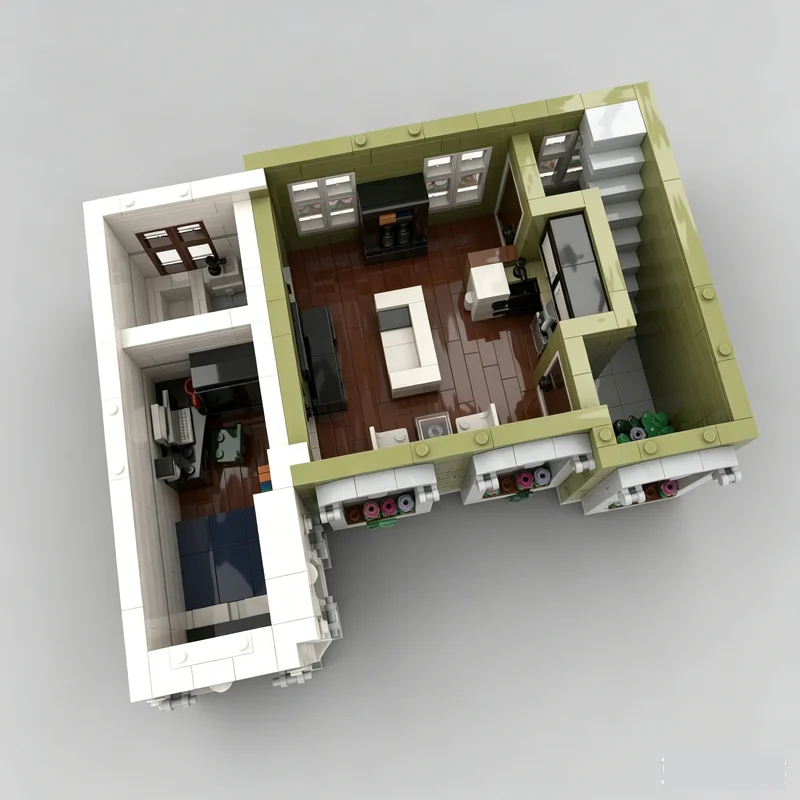 5115PCS Library Wine Bar MOC Modular Street View Model Custom Puzzle Architecture DIY Assembly Building Blocks Collectible Gift