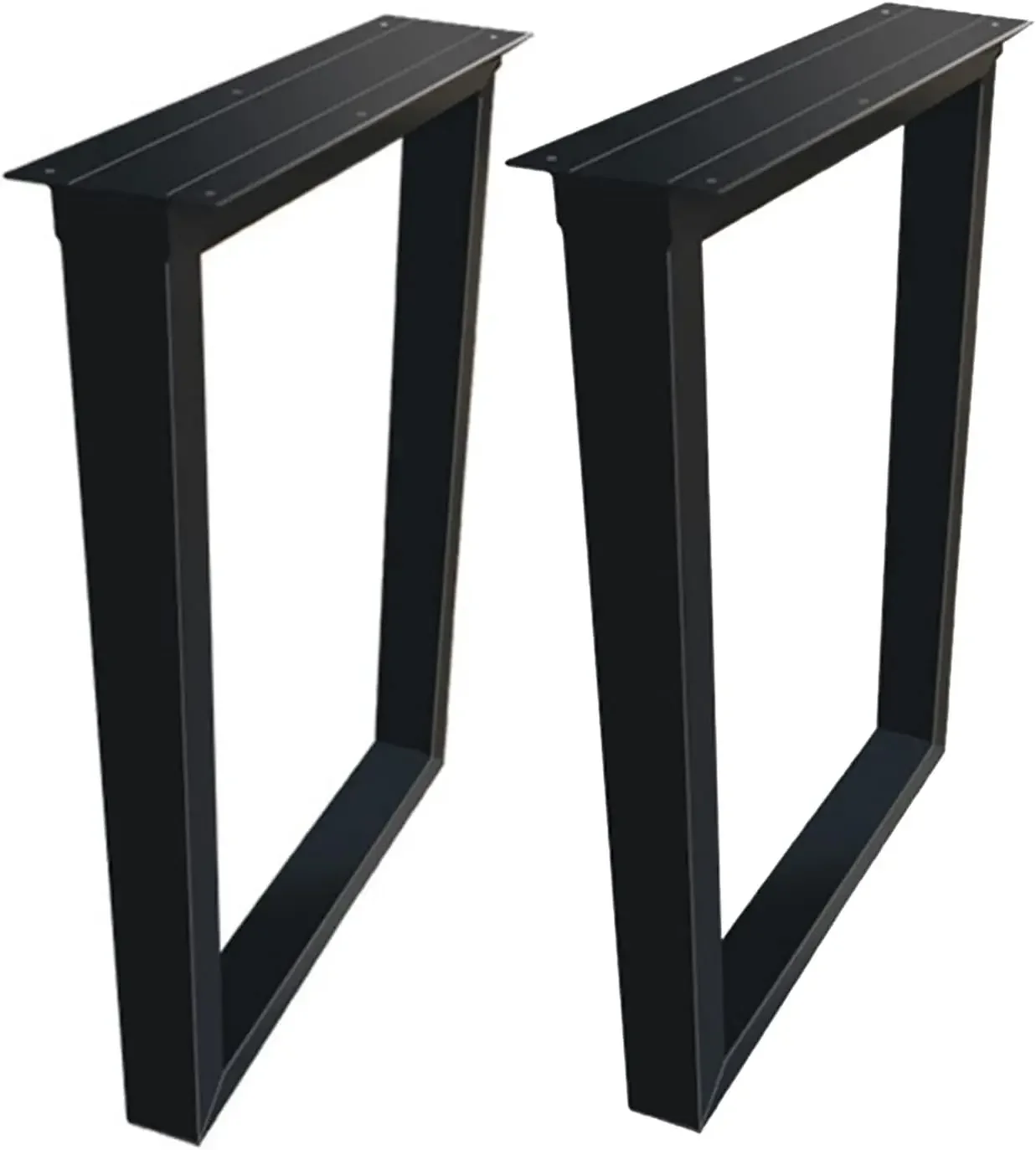 2 Pcs Heavy Duty Black Metal Table Legs Rustic Square Tube Design for Dining Coffee and Computer Desks DIY Furniture Supportand