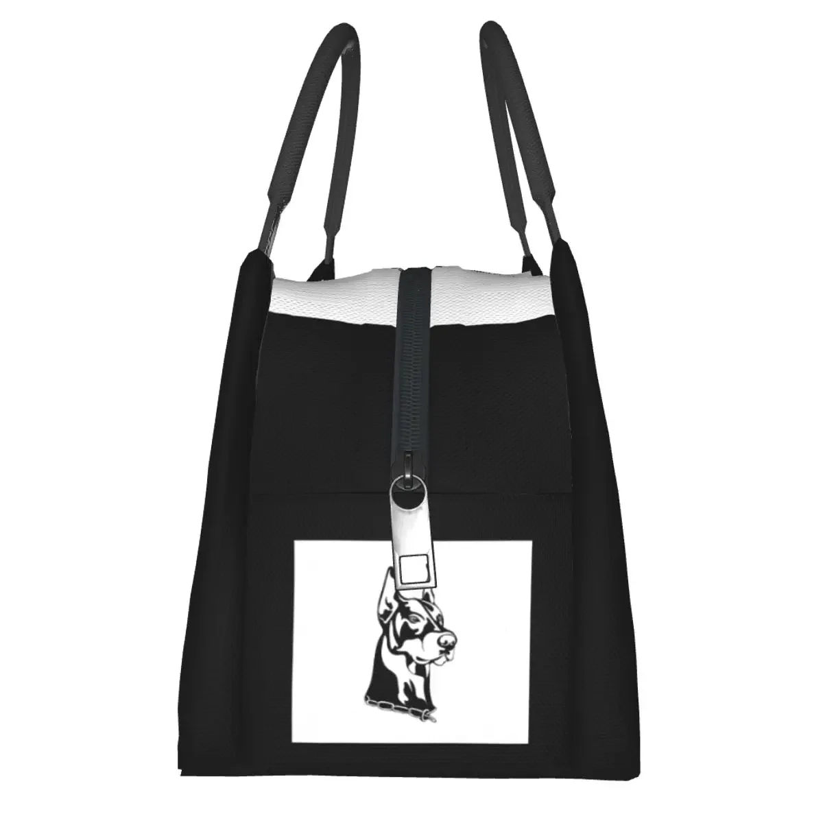 دوبيرمان الكلب الناب صورة أكياس الغداء معزول بينتو صندوق مانعة للتسرب حمل أكياس نزهة برودة حقيبة حرارية للمرأة الاطفال مكتب