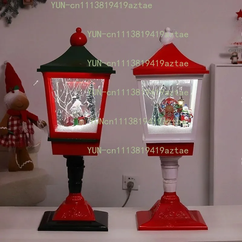 New Year Christmas Festive Ornament, Music Snow‑Spraying Floor Standing Decor for Holiday Layout & Gift