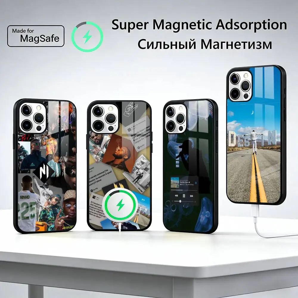 

Rapper N-Ninho Cool Phone Case For iPhone17,16,15,14,13,12,11 Plus,Pro Magnetic with Magsafe Wireless Charging