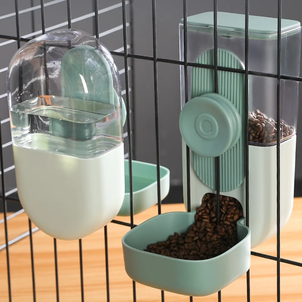 Automatic Pet Bowls Cage Hanging Feeder Pet Water Bottle Food Container Dispenser Bowl For Puppy Cat Rabbit Pet Feeding Supplies