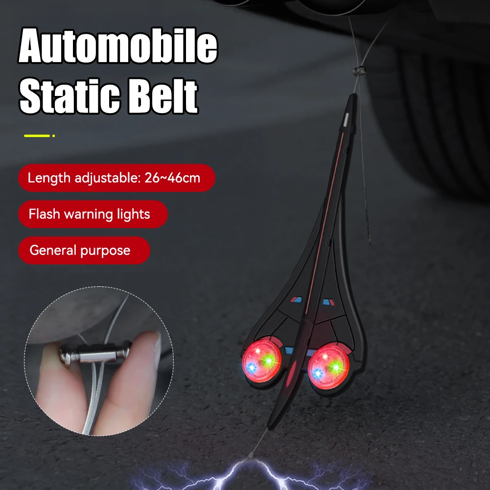 Car Anti Static Strip Anti Static with LED Electrostatic Earth Belt Length Adjustment Auto Grounding Strip