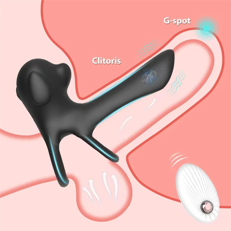 Couple Vibrator With Cock Penis Ring Wireless Remote Cockring Vaginal G Spot Massager Masturbation Sexy Toys For Men Women