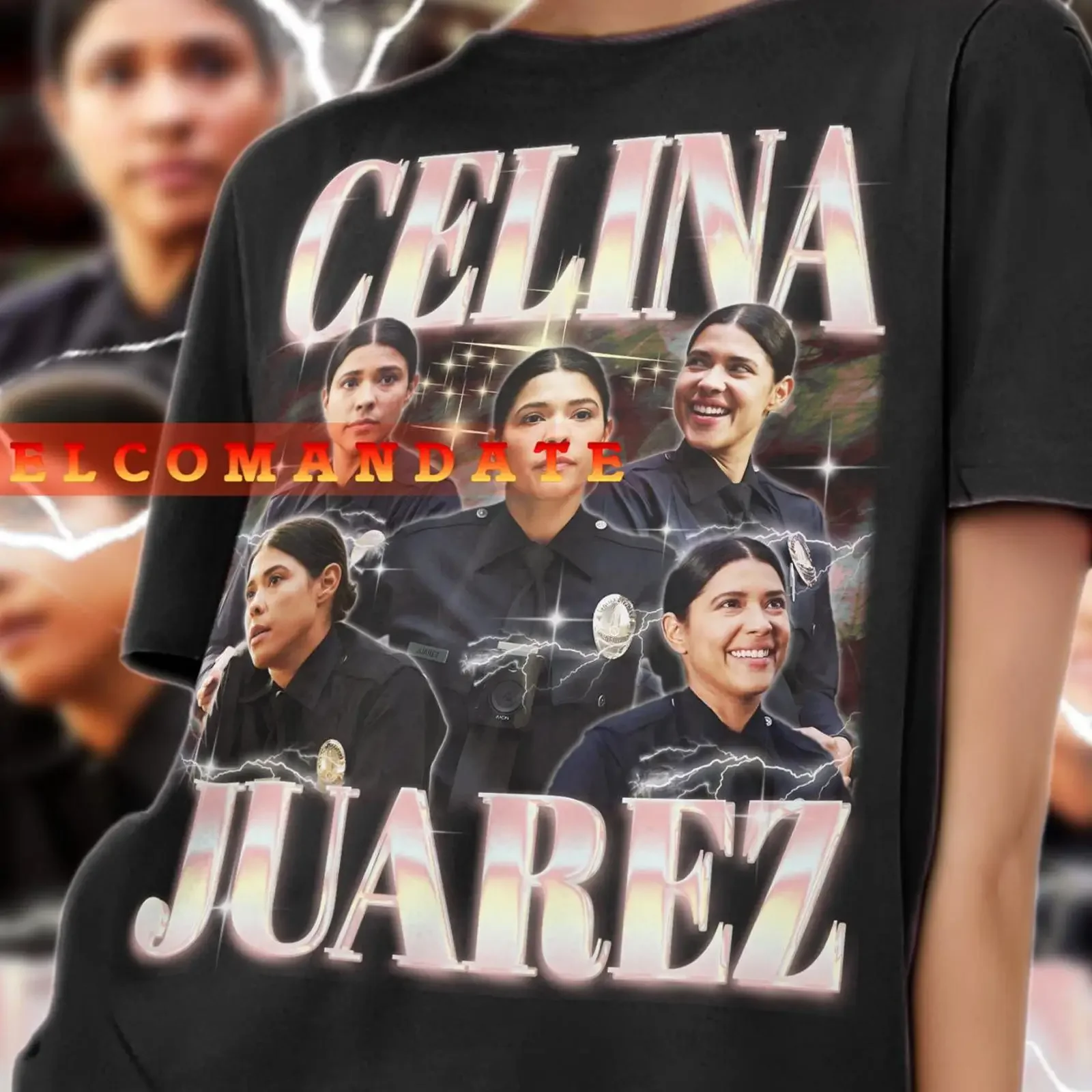 Camiseta Retro Vintage Celina Juarez de los 90, Estilo Bootleg, para Fans de la Serie Rookie, Casual, Vintage, Lavada, Versátil, Suave y a la Moda
