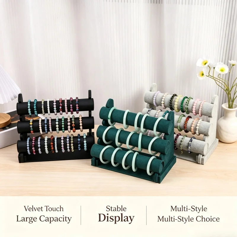 1Pc Shaped Vertical Jewelry Display Stand, Desktop Storage Holder for Bracelets, Necklaces and Watches Home Countertop Display