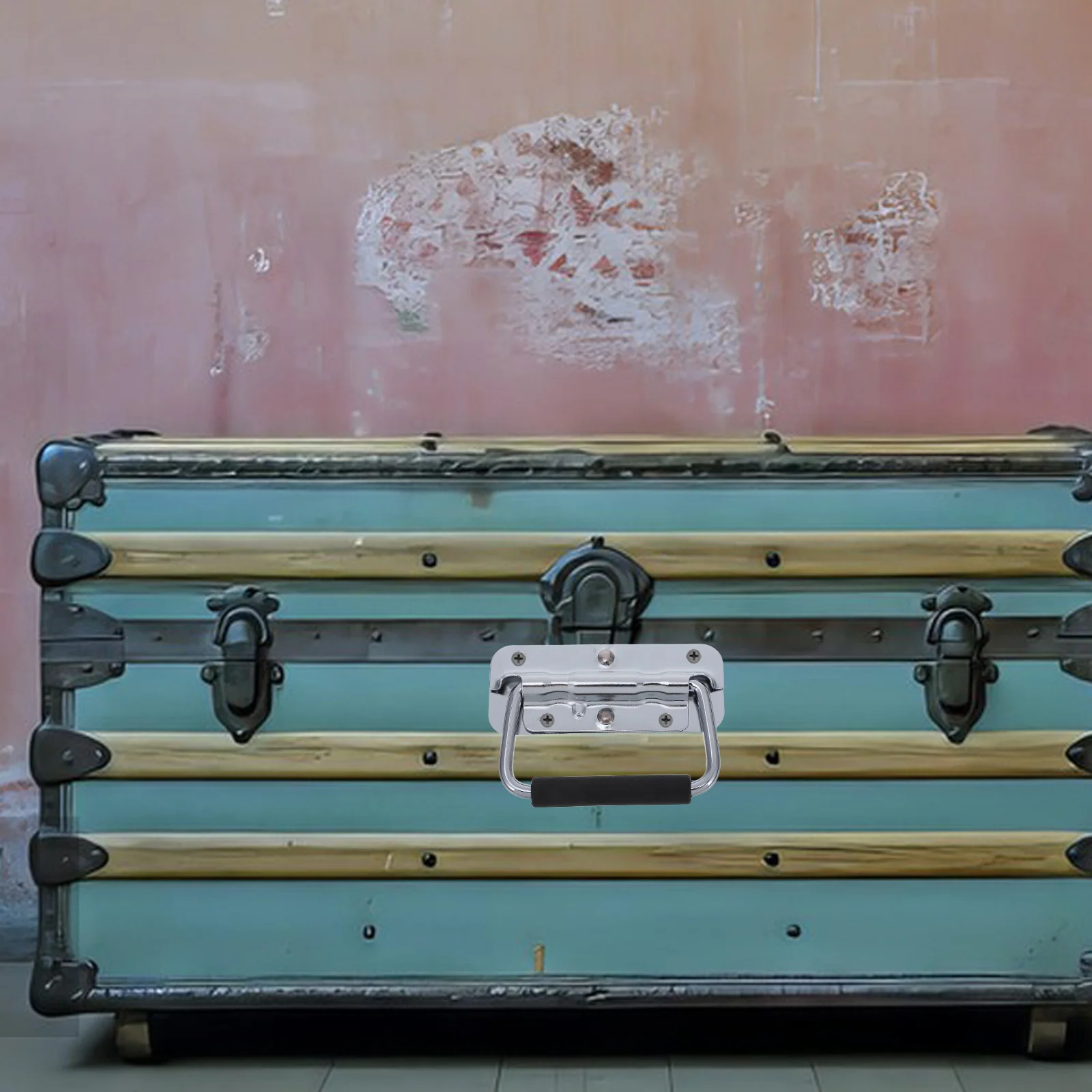 

Stainless Steel Tool Box Handle Foldable Iron Carry Handle For Cabinet Chest Toolbox Heavy Duty Metal Hardware Pull Ring Chrome