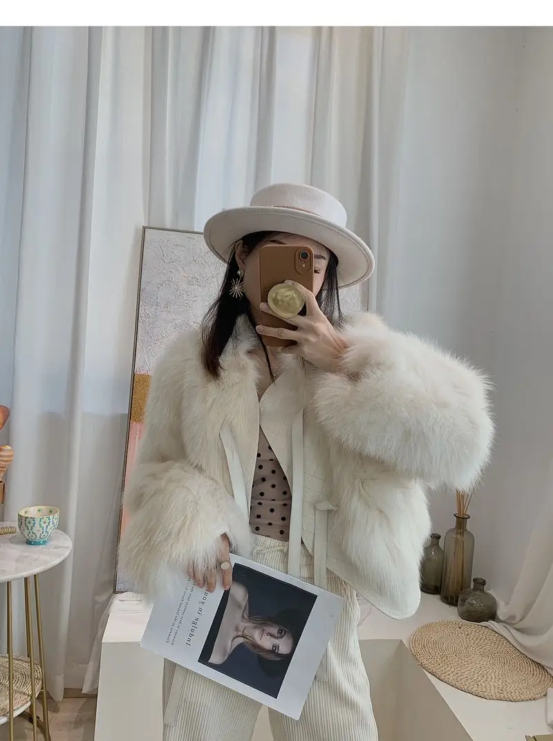 

Faux Fur White Coat Coats Womens Winter Quilted Oversized Nightclub Personality Spliced Woven Design Grandma's Streetwears Wool