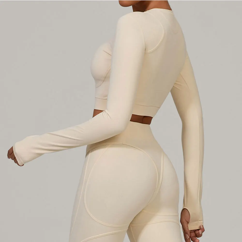 Yoga Shirts Women Crop Top Fitness Long Sleeves Push Up Shirts Women Yoga Sports Gym Clothes Running Quick-drying Workout Tops