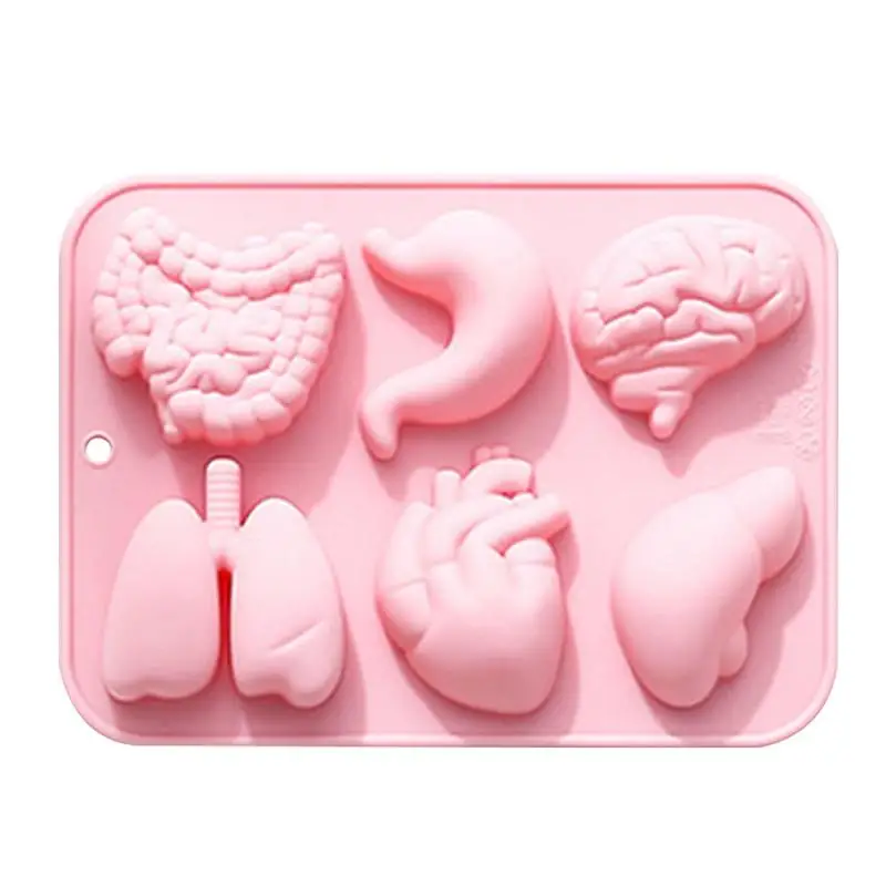 Human Organs Silicone Molds Heart Liver Brain Fondant Mold DIYs Chocolate Candy Halloween Baking Tools Handicrafts Soap Mould