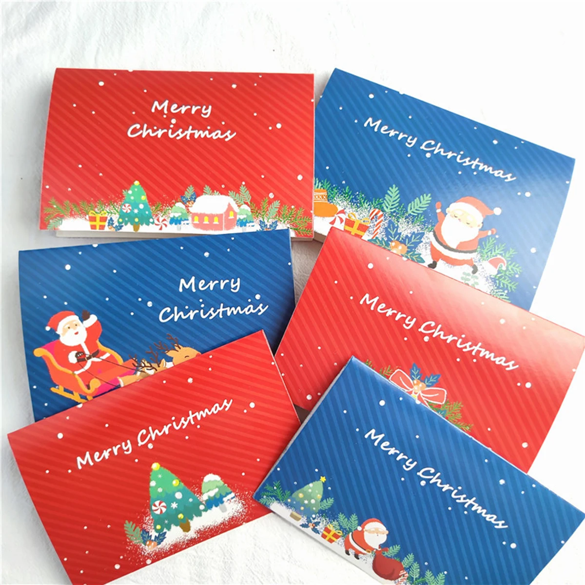 6-teiliges Weihnachtsgrußkarten- und Umschlagset, für Segen und Feiertagseinladungen für Lehrer, Freunde und Klassenkameraden