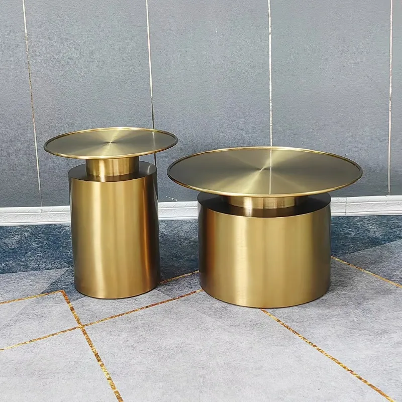 Small coffee table modern simple home furniture living room stainless steel sofa side table set