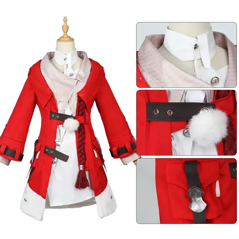 Wetrose】em estoque fantasia de cosplay clara honkai star rail clara conjunto peruca casaco anime jogo roupas de festa dia das bruxas papai noel natal