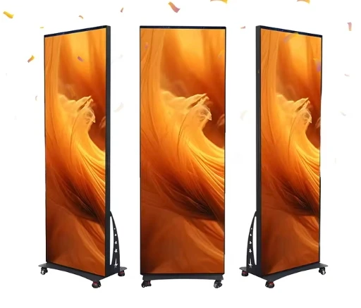P1.86 Pubblicità in movimento Negozio Supporto a terra Schermo di visualizzazione verticale per poster a LED per interni