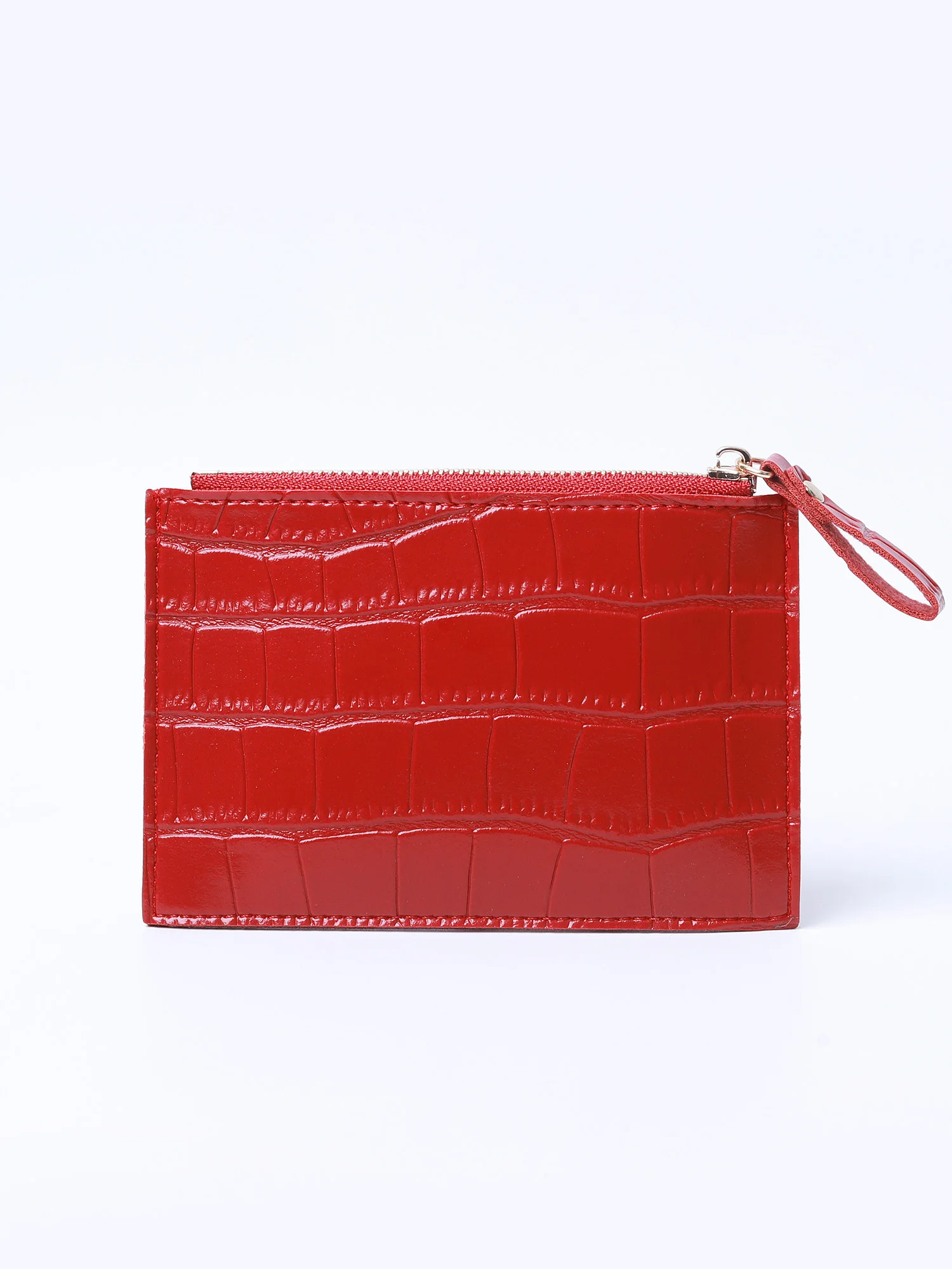 Mini Minimalistischer PU-Leder Kartenhalter für Damen, Stilvolles Krokodilmuster, Kreditkartenhalter, Kleine und Tragbare Geldbörse mit Reißverschluss – Detail 10