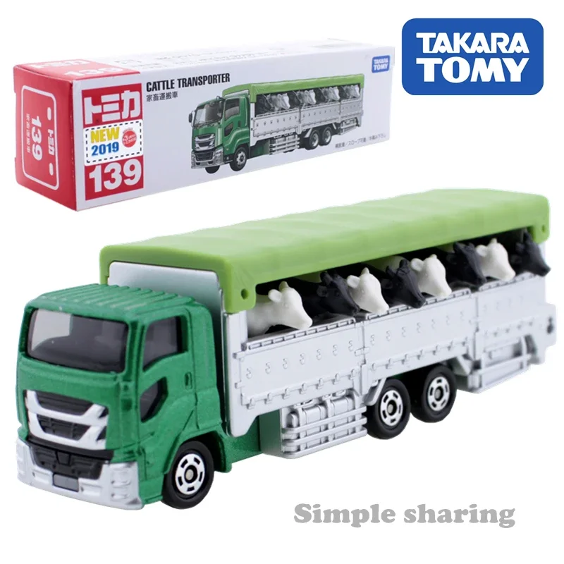 Takara Tomy Long Type Tomica No.139 trasportatore di bestiame incluso 8 Cow Scale 1/90 Car Kids Toys Motor Vehicle Diecast Metal Model