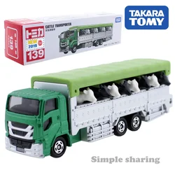 Takara Tomy Long Type Tomica No.139 Cattle Transporter Included 8 Cow Scale 1/90 Car Kids Toys Motor Vehicle Diecast Metal Model