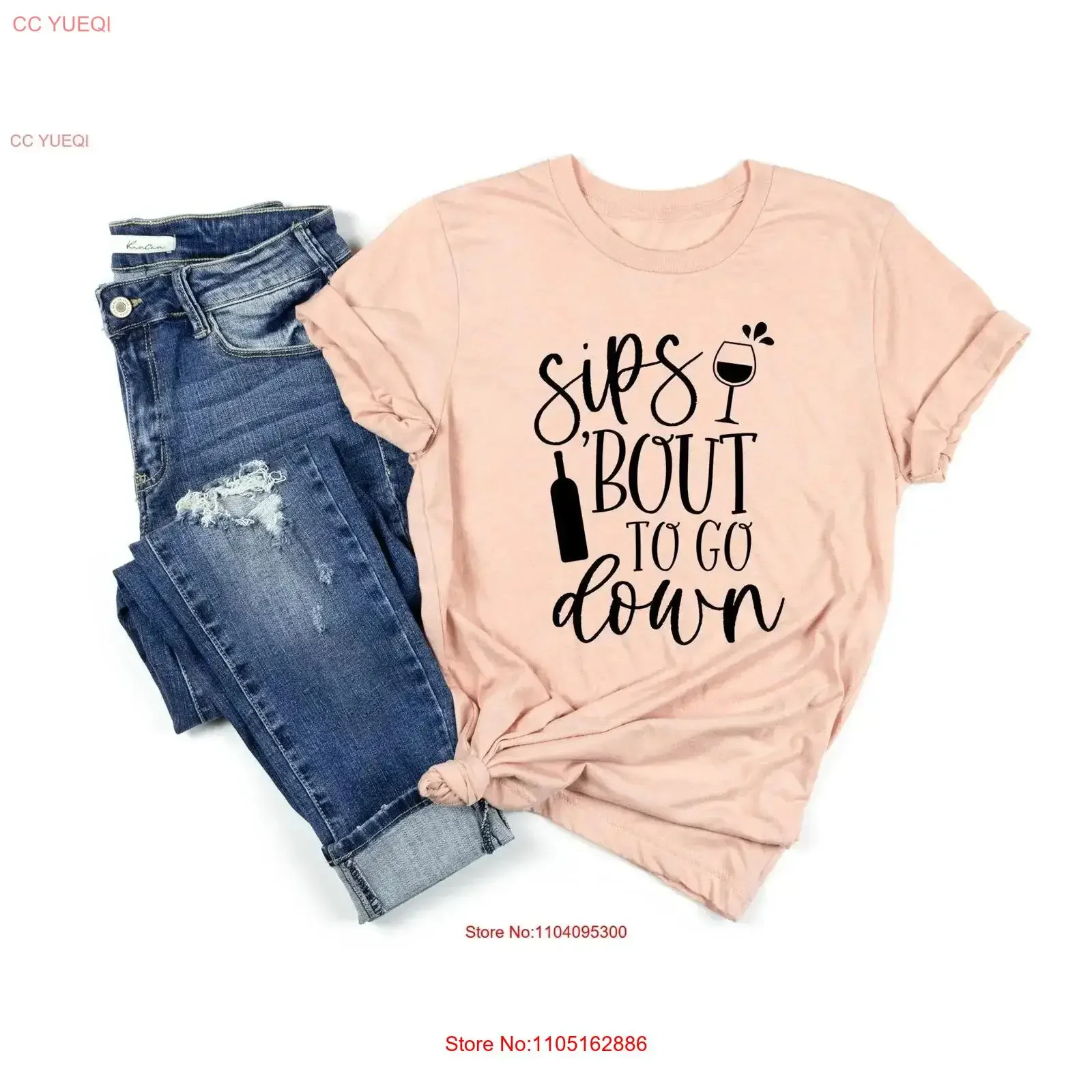 Sips Bout To Go On T Shirt Alcohol Girls Night Out Outfits Bottoms Up Wine Glass Lover s vintage Washed Comfortable streetwear