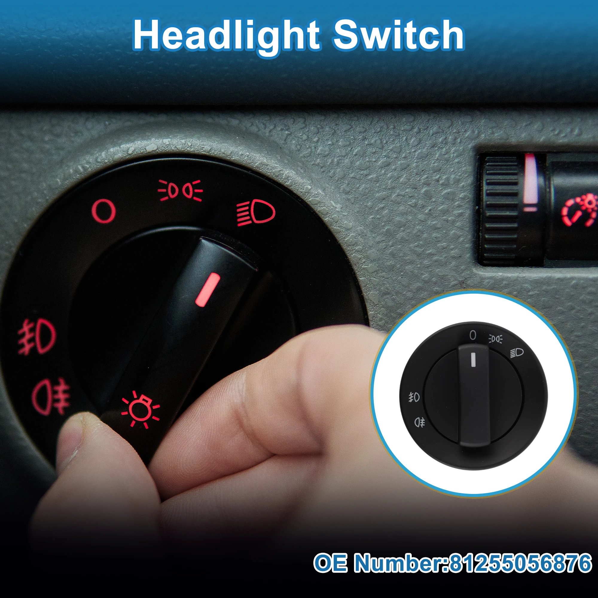 

Переключатель фар UXCELL для MAN TGA 2005, для MAN TGL 2004-2022, №81255056876, 1 шт.