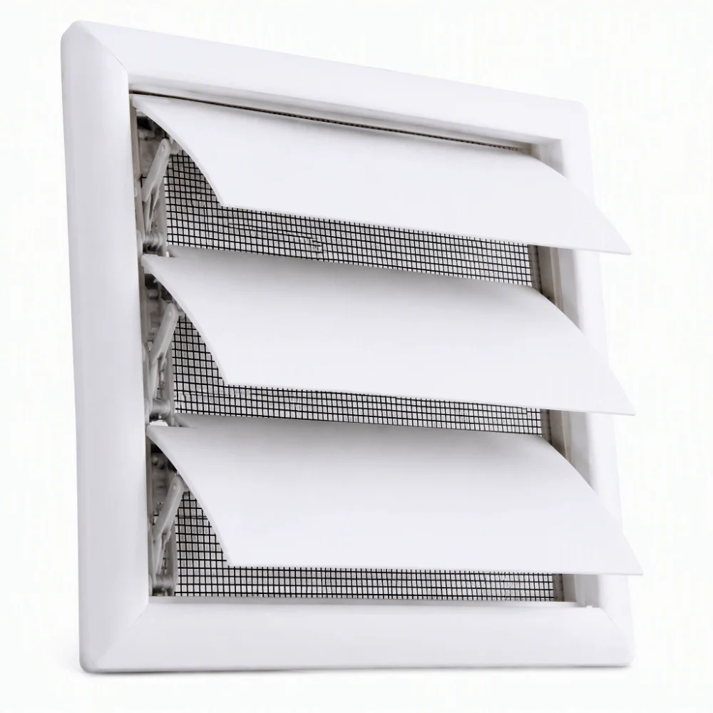New With Net Air Vent Grille White 6 Inch Wall Duct Ventilation Grill Louvered Vent Cover Duct Installation