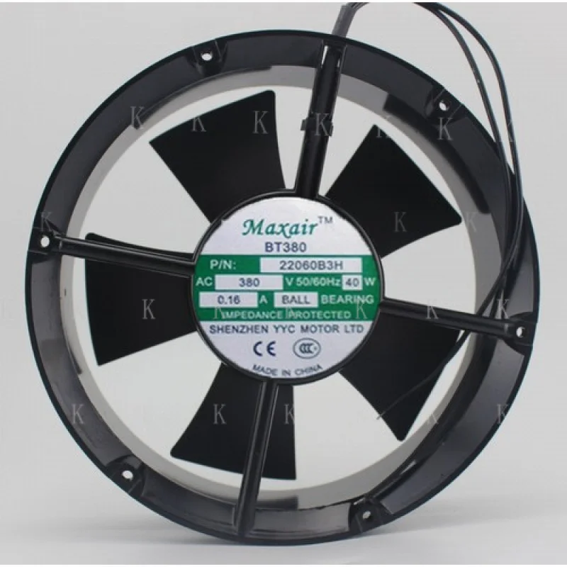 C    I PCS FOR Maxair BT380 Fan 22060B3H  AC 380V  22CM 22060 2 Wire aluminum frame