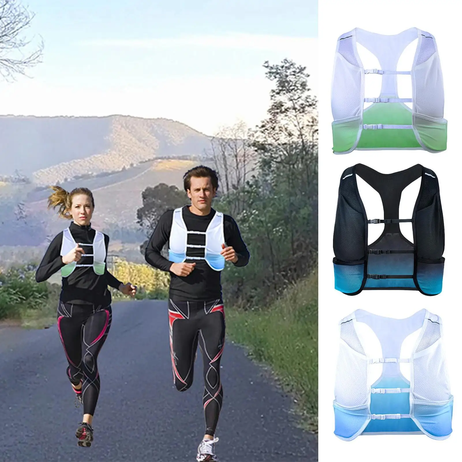 

Hydration Vest for Running Men Ergonomic Water Backpack 3L Adjustable Hydration Vest for Travel Trail Hiking Camping Fishing
