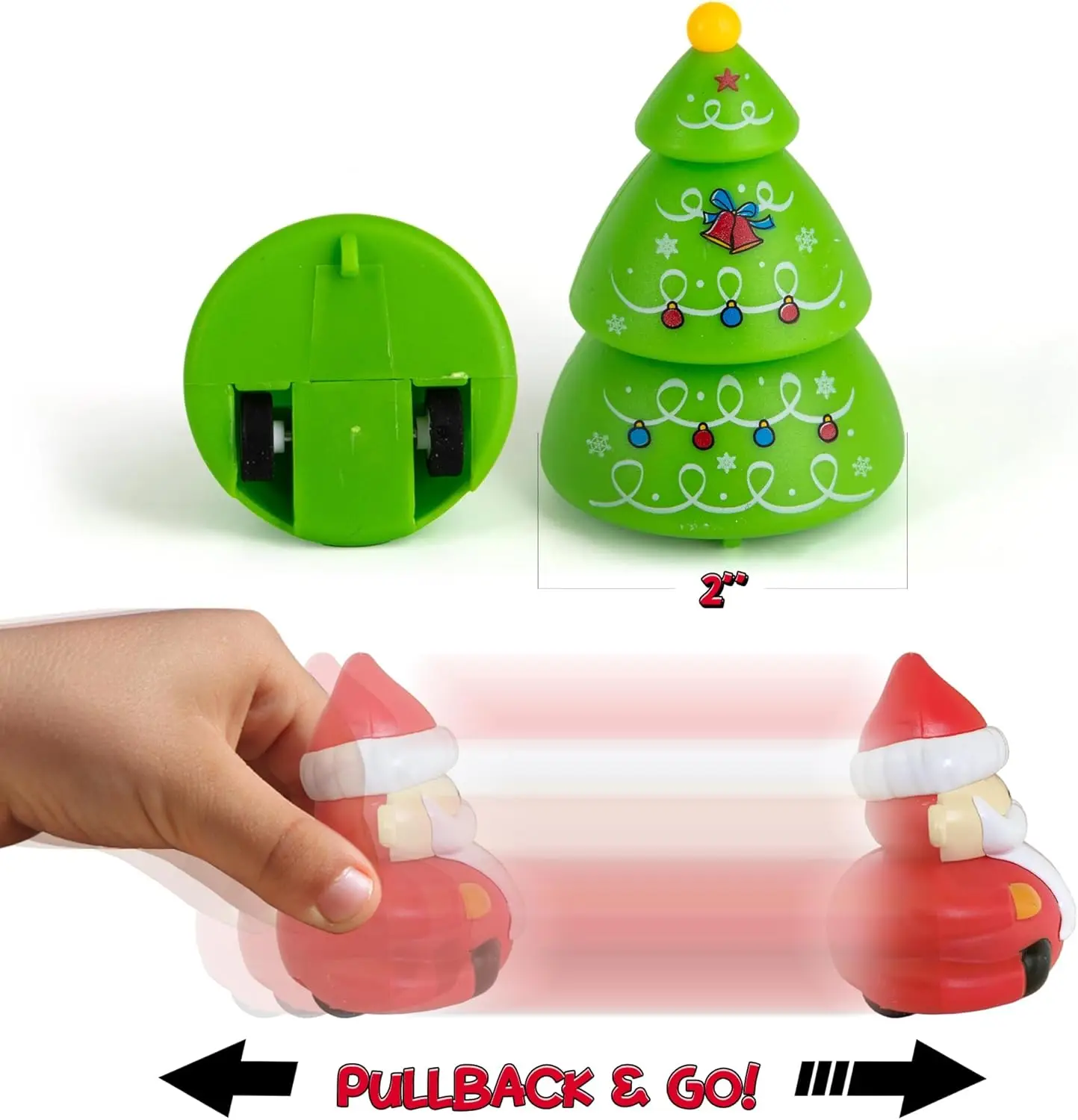 6PCS Christmas Themed  Pull Back Cars Toys for Kids in Xmas Designs -Toddlers gift, Holiday Stocking Stuffers, Goodie Bag Filler