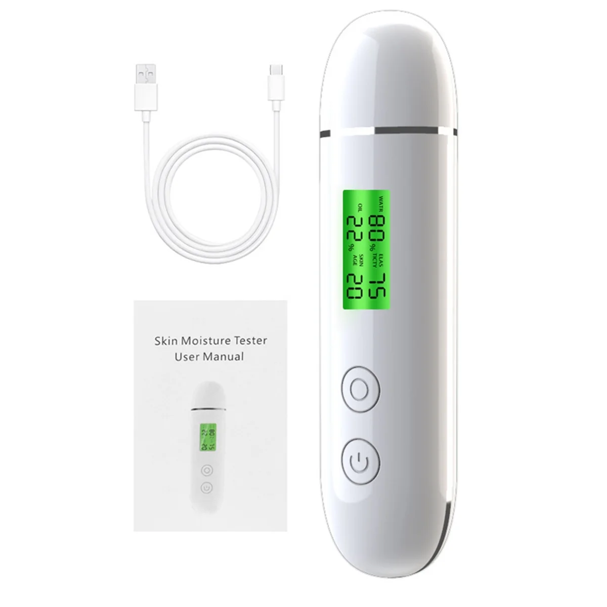 Skin Water Cheek Elastic Skin Age Test Meter Face Skin Moisture&Oil Content Skin Analyzer Fluorescent Agent Detector