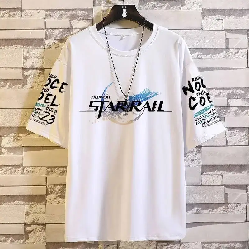 

Anime Game Honkai: Star Rail Cos Kafka Jingliu Imbibitor Lunae Aventurine Huohuo Etc. 2024 Summer Simple Round Neck Top T-Shirt