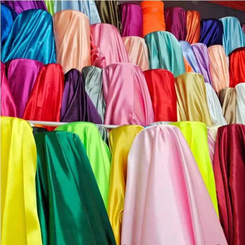 

2/3/5m Satin Silk Fabric Curtain Background Decor Gift Box Lining Material Clothing Sewing Handmade DIY Fabric