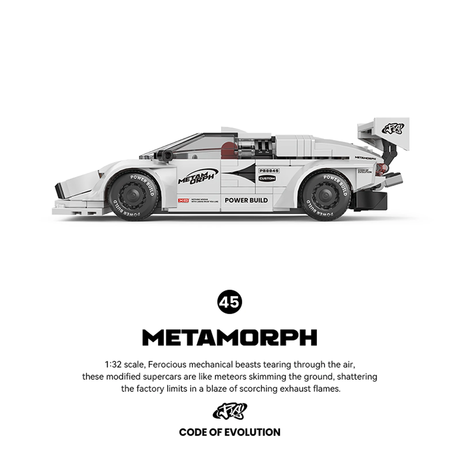 PB8845 MOC Powerbuilt Technical Sport F40 Racing Car Model Container Building Block Brick Assembly Toys Kids Adults Xmas Gift