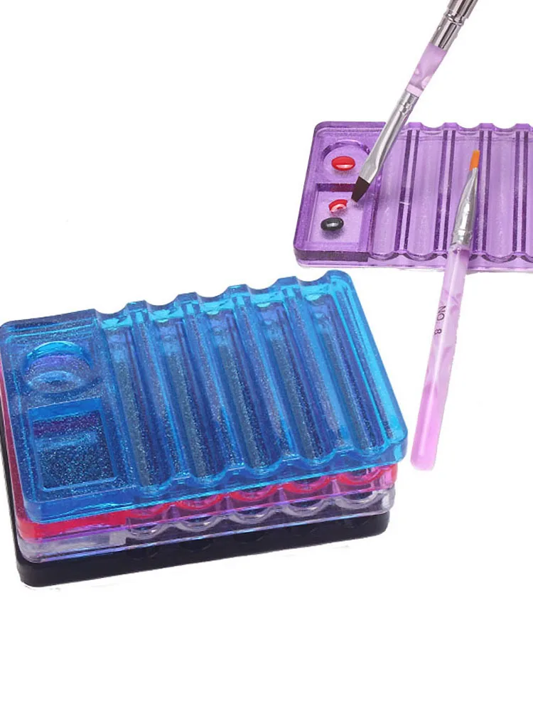 Porte-stylo polyvalent en acrylique pour Nail Art, support de brosse Ă 5 compartiments avec Palette de couleurs, outil d'organisation et d'affichage