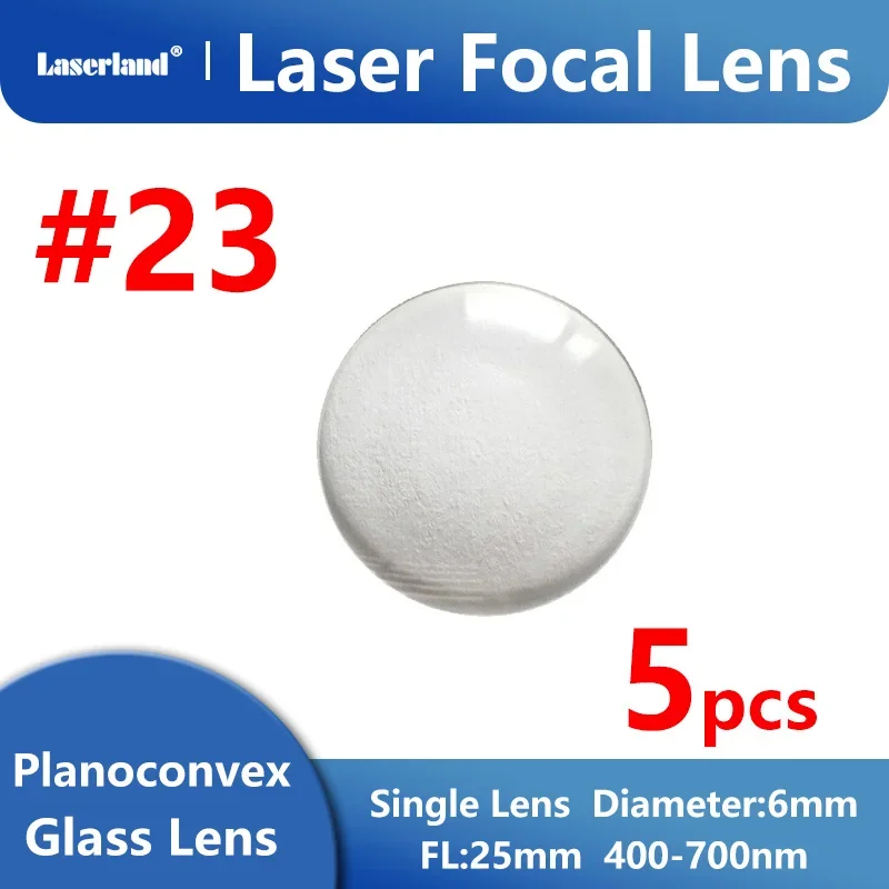 

5pcs 6mm Plano-Convex Beam Collimation Glass Lens 532nm Green 650nm Red Laser LD