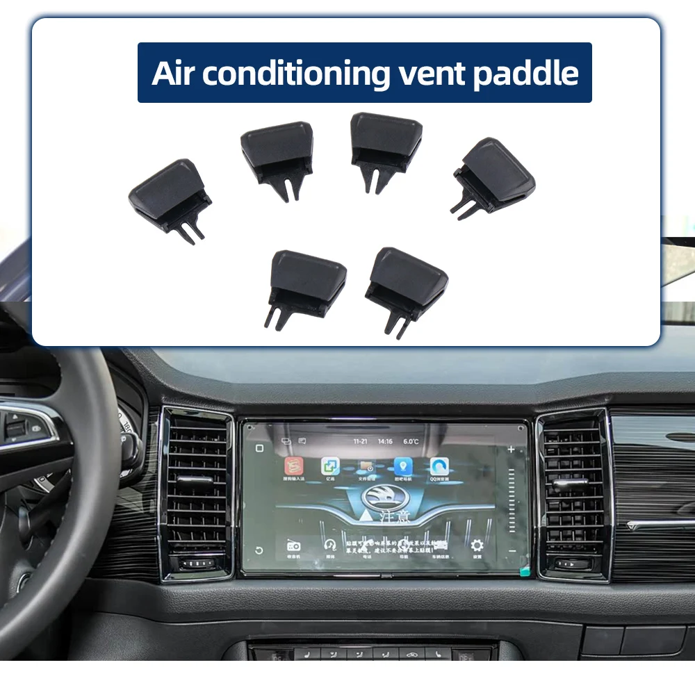 Innenraum-Armaturenbrett-Lüftungsgitter-Schiebeclip-Verkleidung für Skoda Kodiaq NS7 VRS RS Karoq Kodiak 2018-2022 56G820952A – Detail 1