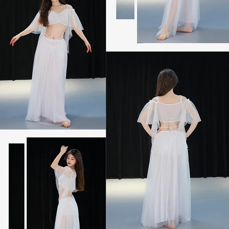 Belly Dance Costume Dress Sexy Wear 2 Pcs Set Top & Skirt For Adult Women Stage Performance Women's Worksuit Practice Clothes