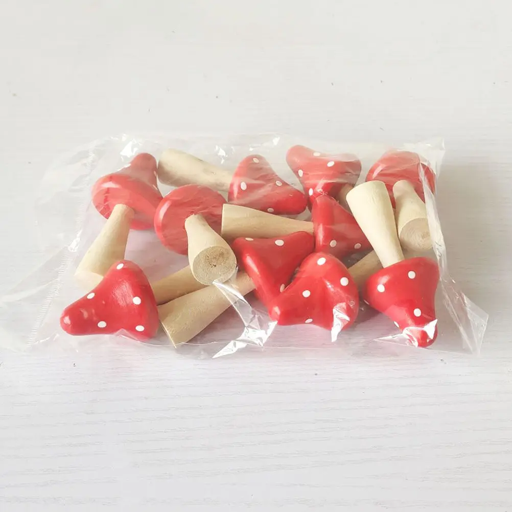 10pcs Wooden Craft Mushroom Decorations Stylish Environmentally Friendly Fine Details Yard Bonsai Garden Lawn Home Park nament
